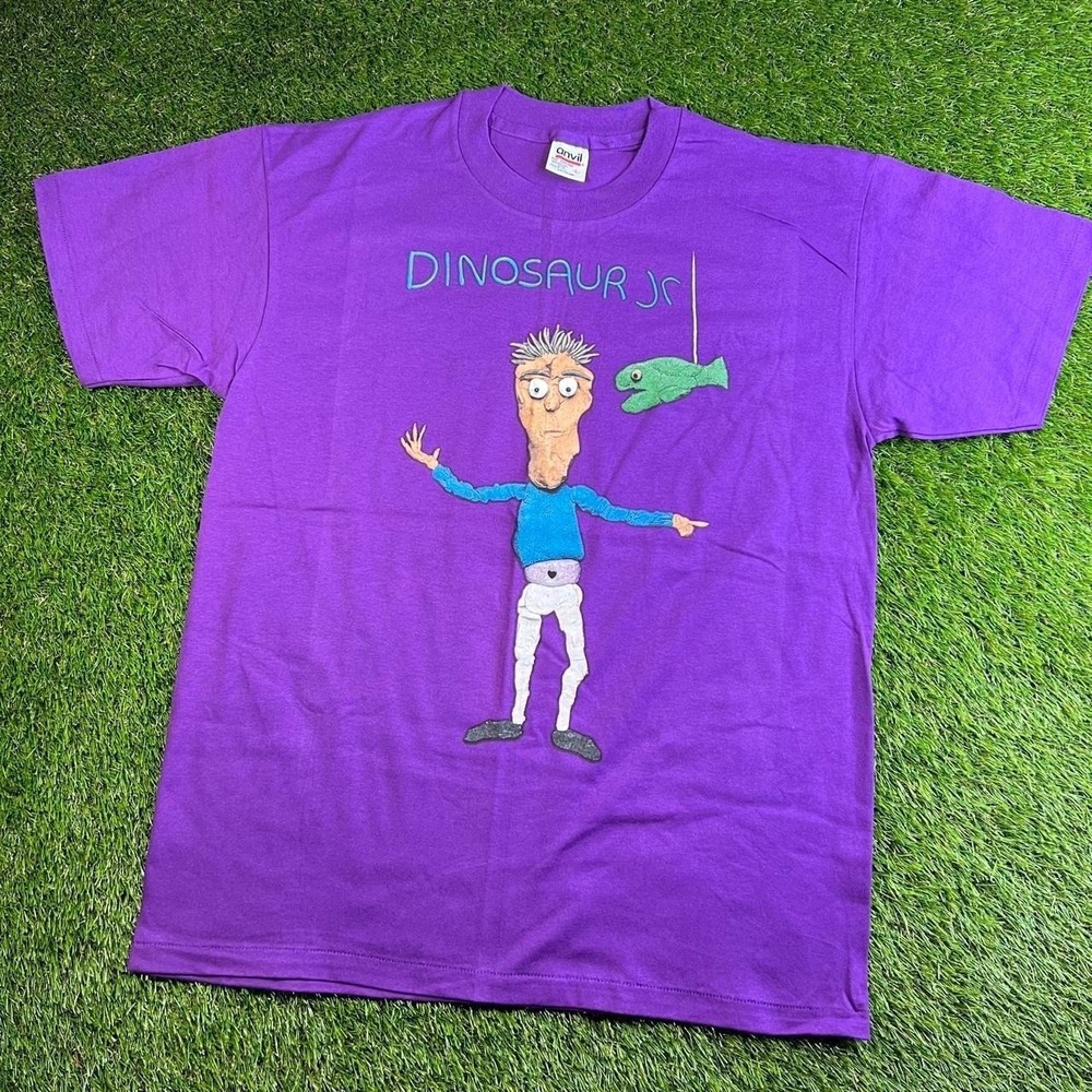 Vintage Dinosaur Jr Single Stitch Band T Shirt Purple USA Anvil Large 90s Rock